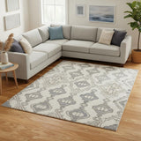 7' X 10' Blue Floral Power Loom Area Rug