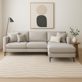 8' X 10' Beige Abstract Shag Power Loom Area Rug