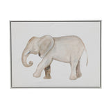 Elephant White Floater Frame Print Wall Art