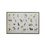 Jungle Animals Alphabet Black Floater Frame Wall Art