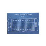 Blue Football Field White Floater Frame Print Wall Art