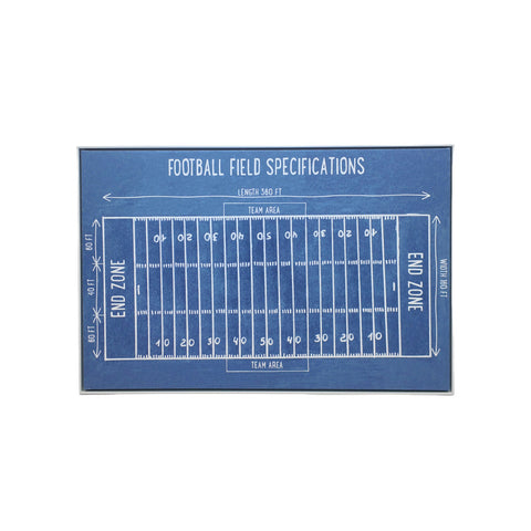 Blue Football Field White Floater Frame Print Wall Art