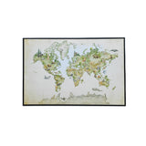 Animal World Map Black Floater Frame Print Wall Art