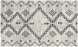 2' X 4' Ivory Geometric Worn Faded Area Rug