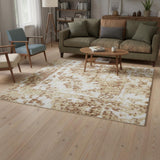 5' X 7' Brown Floral Distressed Area Rug