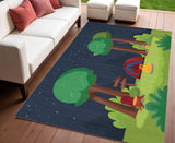 4' X 5' Navy Blue Indoor Outdoor Area Rug