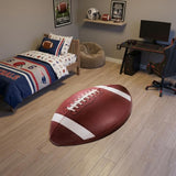 4' X 5' Brown And White Football Youthful Washable Area Rug