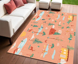 4' X 6' Orange Indoor Outdoor Area Rug