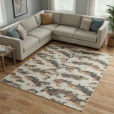 6' X 9' Gray Floral Distressed Area Rug