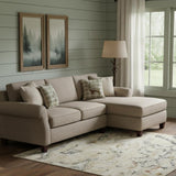 6' X 9' Ivory Floral Distressed Area Rug