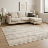 6' X 9' Ivory Abstract Distressed Area Rug