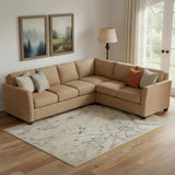 7' X 10' Ivory Floral Distressed Area Rug
