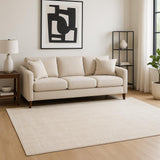 5' X 7' Beige Abstract Shag Distressed Area Rug
