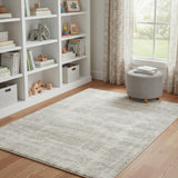 5' X 7' Gray Abstract Shag Power Loom Worn Faded Area Rug