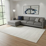 8' X 10' Ivory Geometric Distressed Area Rug