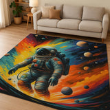 7' X 9' Black Flatweave Area Rug