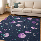 7' X 9' Black Flatweave Area Rug