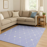 7' X 9' Blue Flatweave Area Rug