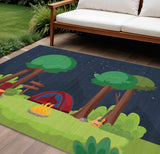 7' X 9' Navy Blue Indoor Outdoor Area Rug