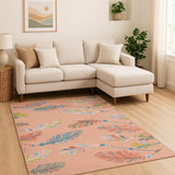 7' X 9' Pink Flatweave Area Rug