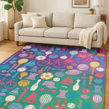 7' X 9' Purple Flatweave Area Rug