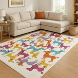 7' X 9' Ivory Flatweave Area Rug