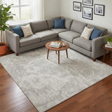 9' X 12' Gray Floral Distressed Area Rug