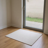 6' Ivory Abstract Runner Rug