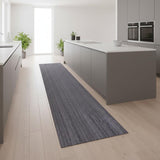 8' Blue Abstract Runner Rug