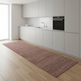 8' Brown Abstract Runner Rug