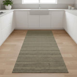 8' Green Abstract Runner Rug