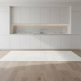 8' Ivory Abstract Runner Rug