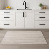 8' Ivory Abstract Runner Rug