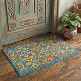2' X 3' Blue Floral Power Loom Area Rug