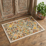 2' X 3' Ivory Floral Power Loom Area Rug