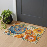 2' X 3' Ivory Floral Power Loom Area Rug