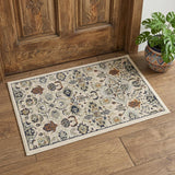2' X 3' Beige Floral Power Loom Area Rug