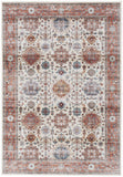 2' X 3' Beige and Orange Oriental Distressed Non Skid Area Rug