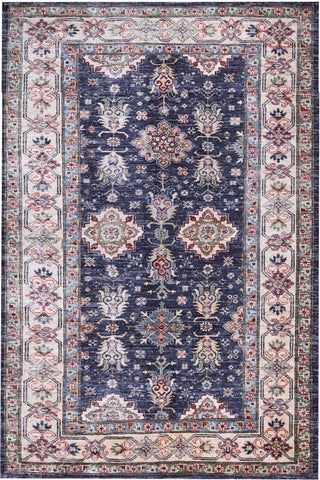2' X 3' Blue Oriental Distressed Non Skid Area Rug