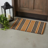 18" X 30" Brown and Black Coir Striped Outdoor Door Mat