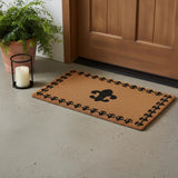 18" X 30" Brown and Black Coir Abstract Outdoor Door Mat