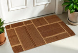18" X 30" Brown Coir Geometric Bricks Outdoor Door Mat