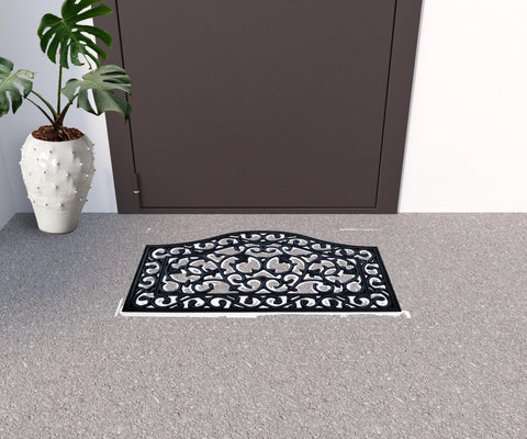 18" X 30" Black Rubber Outdoor Door Mat