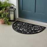 18" X 30" Black Rubber Welcome Outdoor Semi Circle Door Mat
