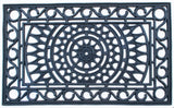 8' X 10' Teal Blue Gray And Charcoal Oriental Washable Indoor Outdoor Area Rug