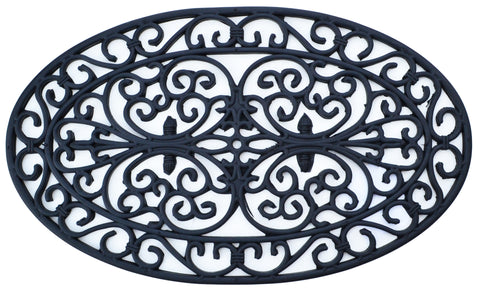10" Black And Gold Cast Aluminum Oval Table Vase