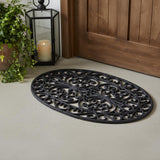 18" X 30" Black Rubber Outdoor Oval Door Mat