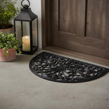 18" X 30" Black Rubber Outdoor Semi Circle Door Mat