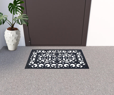 18" X 30" Black Rubber Outdoor Door Mat