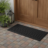 18" X 47" Black Rubber Outdoor Door Mat